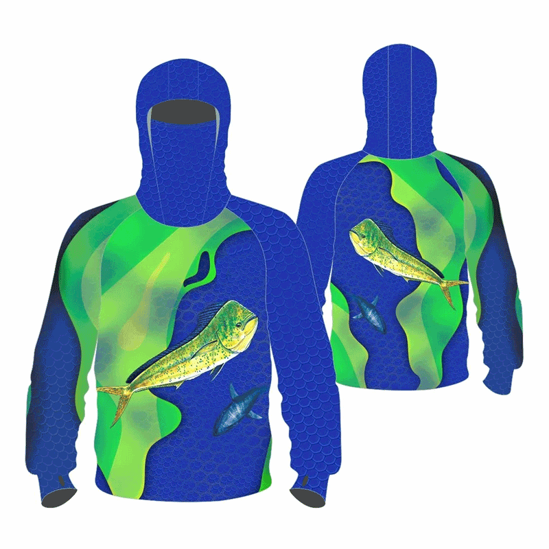 Custom Polyester Fishing Shirt Long Sleeve Sublimation Men UV Protection Fishing Jersey